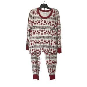 Hanna Andersson Organic Cotton Fair Isle Reindeer Holiday Pajama Set XL